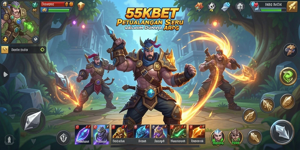 Tangkapan layar menampilkan momen epic dalam gameplay ARPG 55KBET.