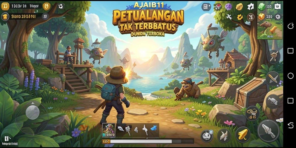 Gameplay AJAIB11 yang menampilkan dunia terbuka yang menakjubkan.
