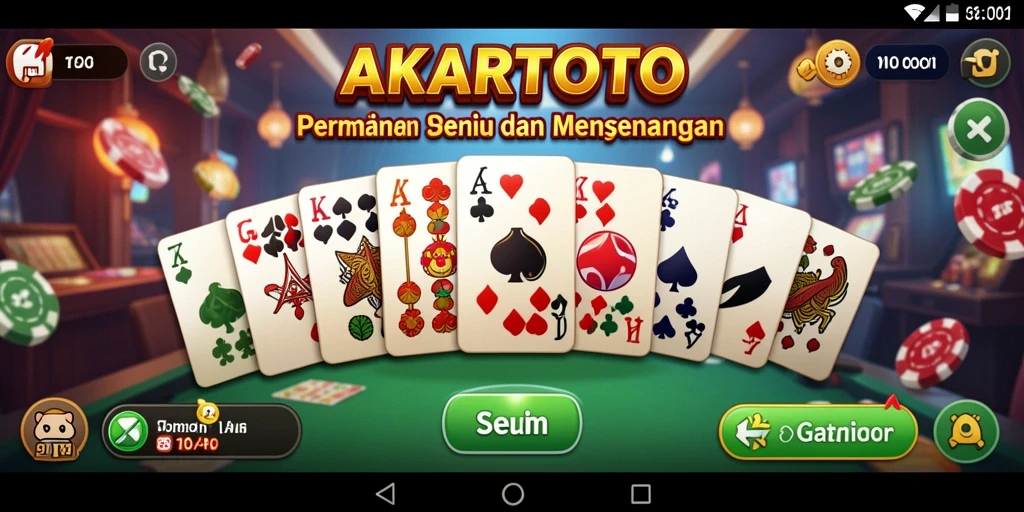 Tampilan seru gameplay Domino di AKARTOTO.