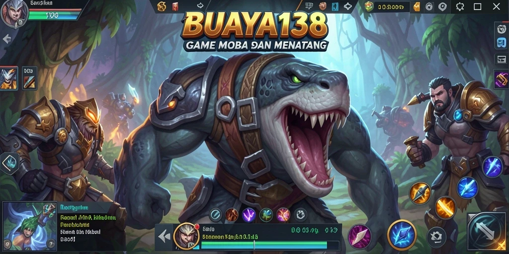 Gameplay seru BUAYA138 dengan pertempuran MOBA yang mendebarkan.