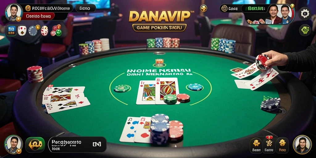 Tampilan permainan poker yang mengasyikkan di DANAVIP.