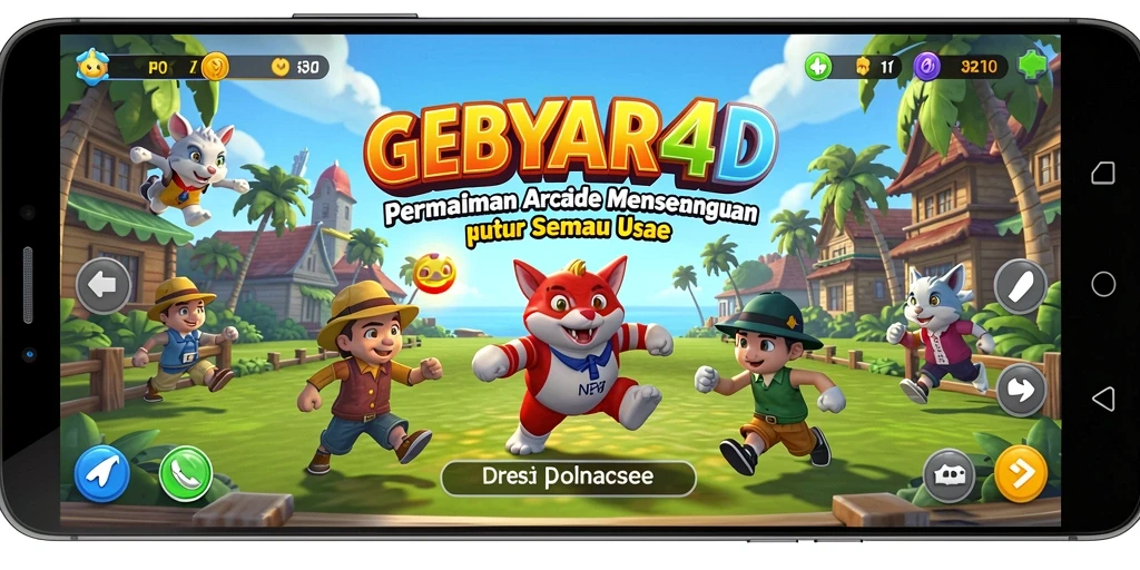 Screenshot gameplay menunjukkan keseruan saat bermain GEBYAR4D dengan teman-teman.