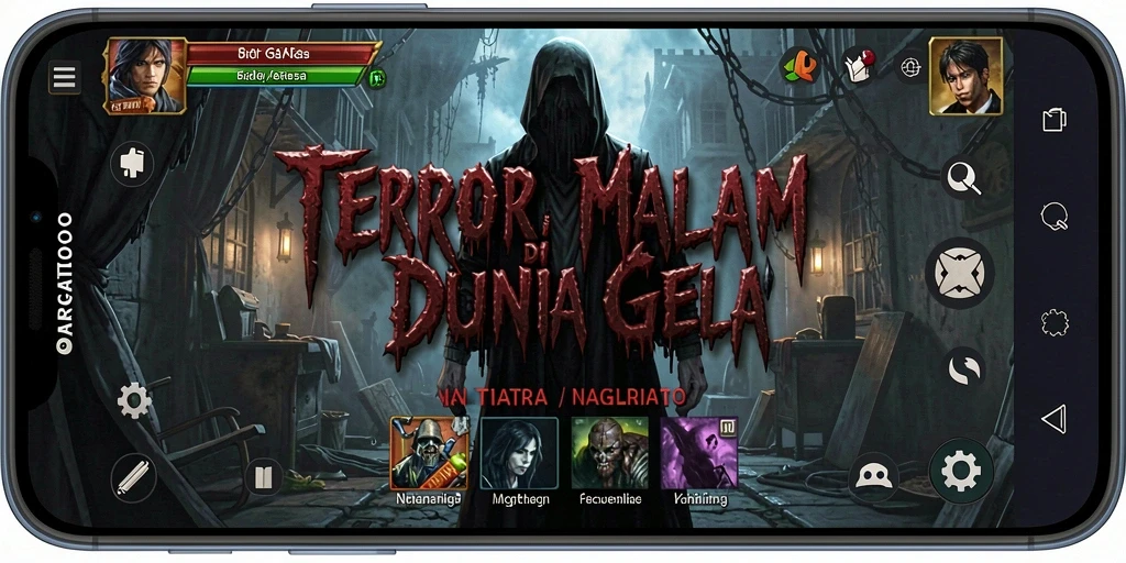 Screenshot HARGATOTO menampilkan suasana mencekam gameplay horor.