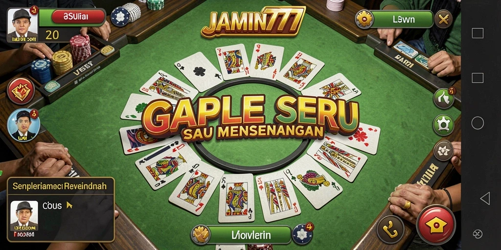 Screenshot permainan JAMIN777 menampilkan suasana kompetitif Gaple.