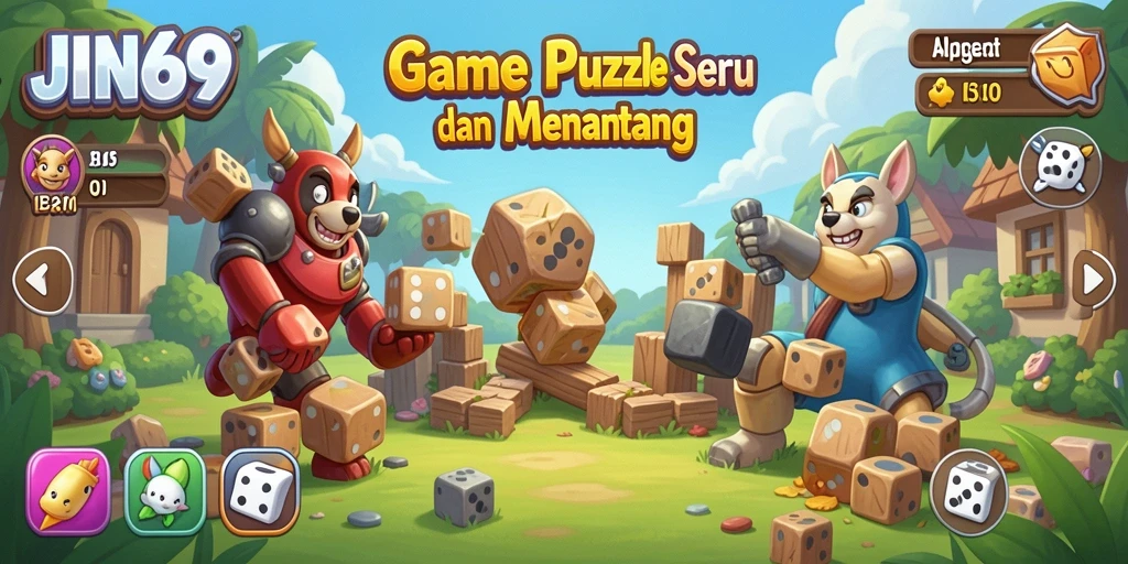 Tampilan gameplay JIN69 menantang dengan puzzle yang beragam.