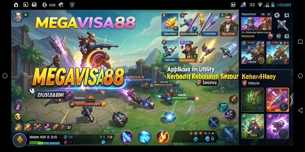 Tampilan aplikasi MEGAVISA88 dengan beragam fitur Utility.