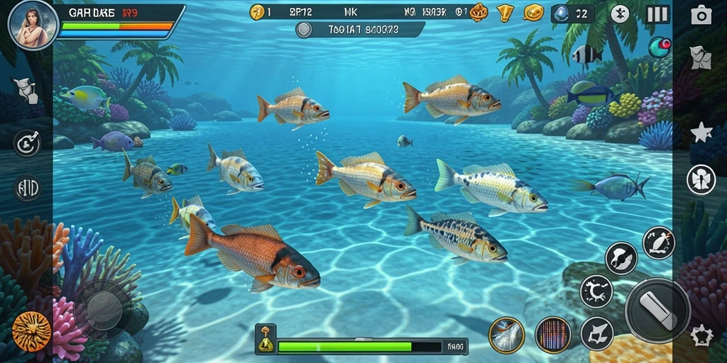 Tampilan gameplay RP79 yang menarik saat menembak ikan.