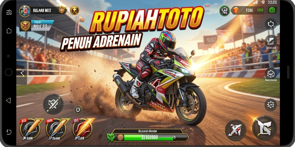 Gameplay seru balapan motor di RUPIAHTOTO dengan trek yang menantang.