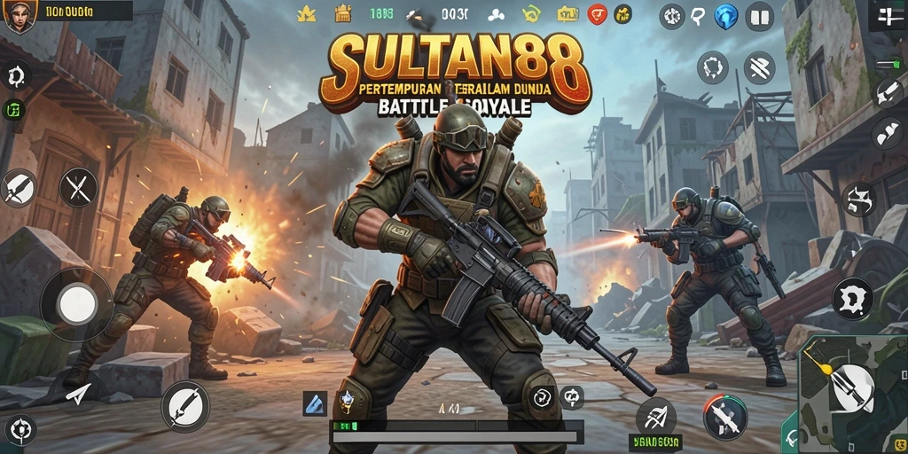 Tampilan seru saat bertempur dalam SULTAN88 di arena Battle Royale.